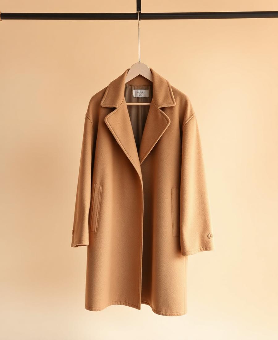 Camel Wool Cocoon Coat